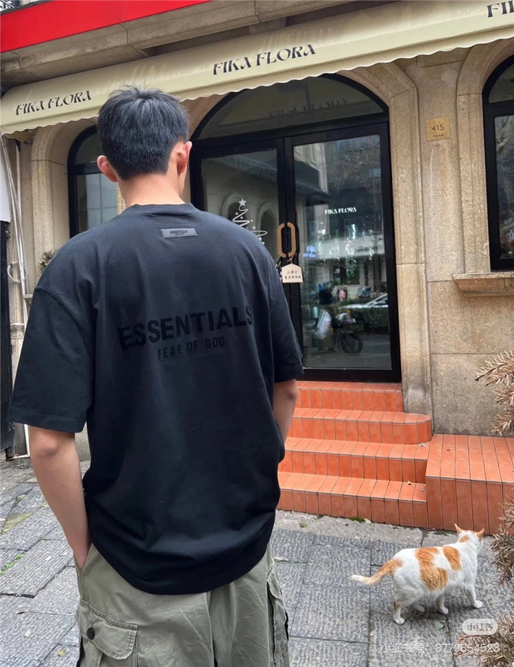 Black Fear of God Essentials T-Shirt